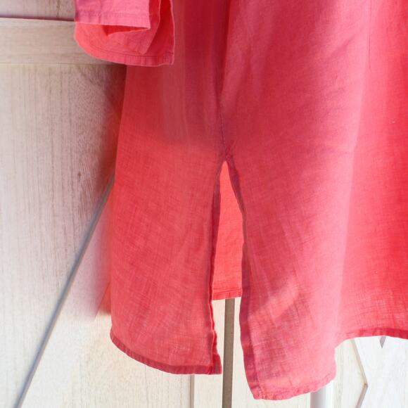 Eileen Fisher Irish Linen Button Up Tunic Top M - Picture 3 of 11